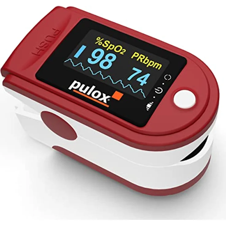 Pulsoximeter PULOX PO-200 Solo in Rot Fingerpulsoximeter für die Messung des Pulses und der Sauerstoffsättigung am Finger – Bild 1