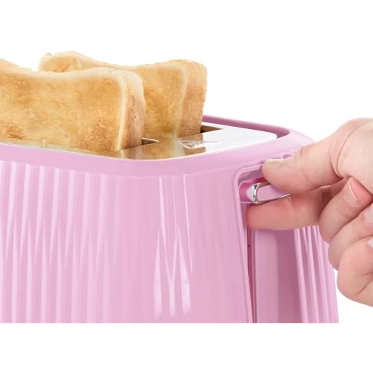 Russell Hobbs Toaster Eden [für 2 Scheiben] (6 Bräunungsstufen, Hebefunktion, Auftau-, Aufwärm- & Stoppfunktion, Krümelschublade, Brötchenaufsatz, Himbeere) 27372-56 – Bild 5