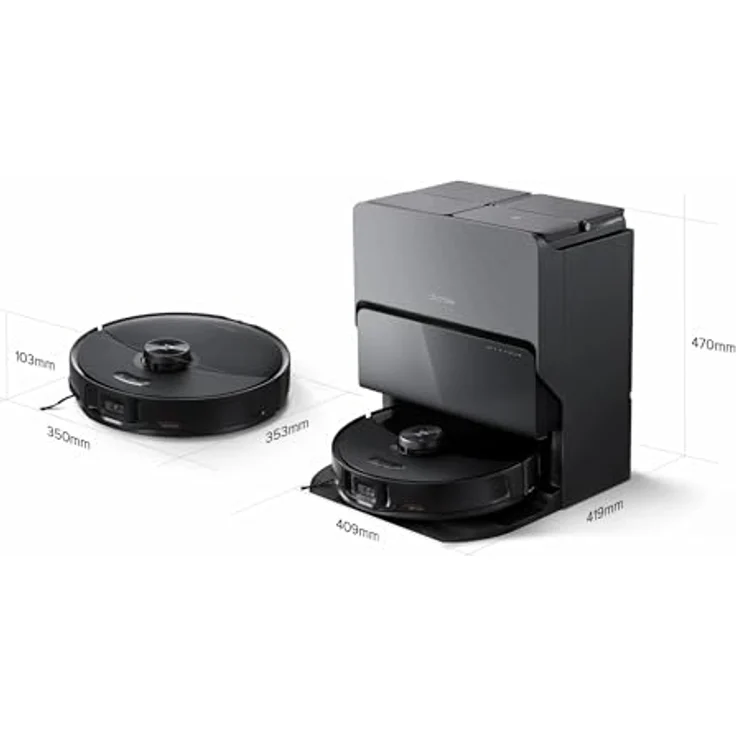 Roborock S8 MaxV Ultra Saug- und Wischroboter, Schwarz, 180 Min Laufzeit, 0,35 L Behälter, E11 Abluftfilter, 67 dB – Bild 4