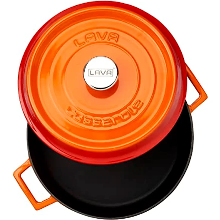 LAVA Emaillierter Gusseisen-Schmortopf Ø 28 cm, 3,51 Liter, backofengeeignet, inkl. Deckel – Bild 2