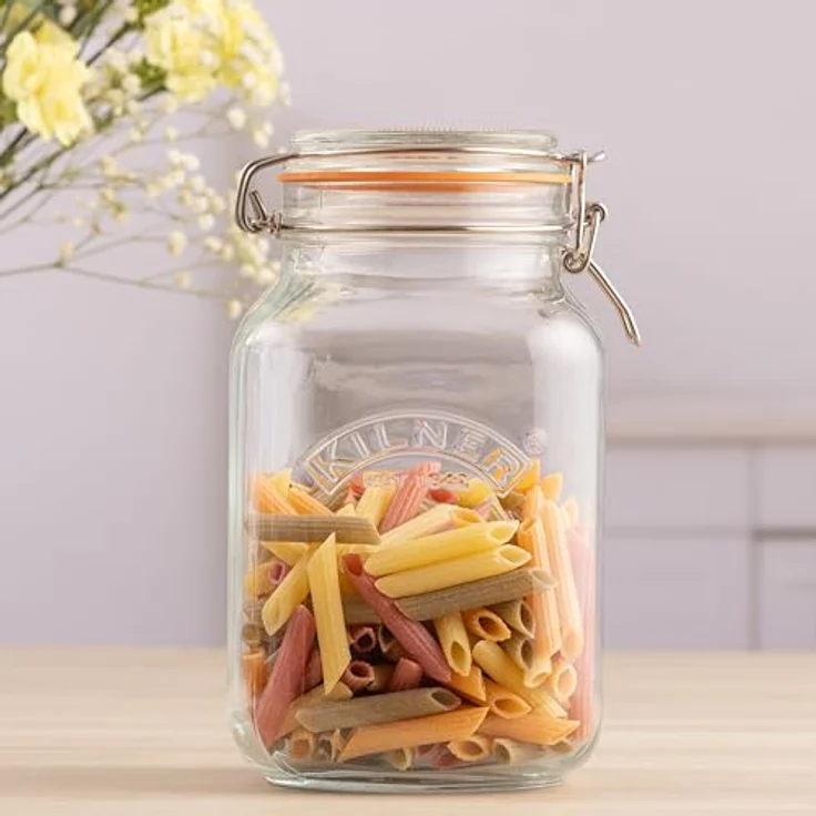 KILNER Einkochglas mit Bügelverschlus 0025.013 quadratisch - zum Einmachen und Konservieren und Aufbewahren, 2 Liter – Bild 3