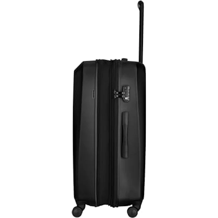 WENGER Prymo Carry-On Schalenkoffer mit 4 Rollen, Trolley, Handgepäck, 59 (67) l, Hartschale, Sicherheitsschloss, Damen Herren, Reisen Urlaub, Schwarz, 612536 – Bild 3