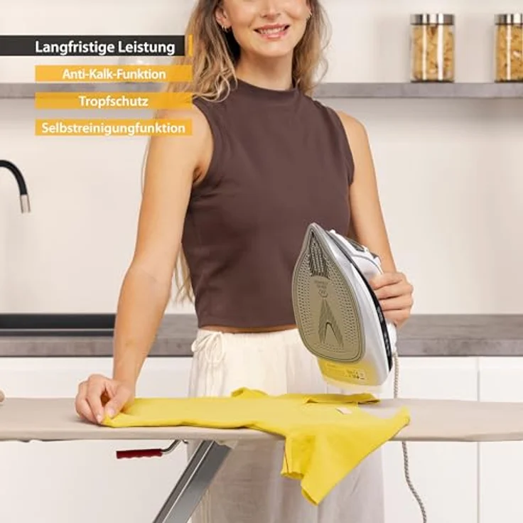 TZS First Austria Dampfbügeleisen I 3100W Keramiksohle Selbstreinigung I Vertikaldampf Anti-Kalk grau – Bild 3