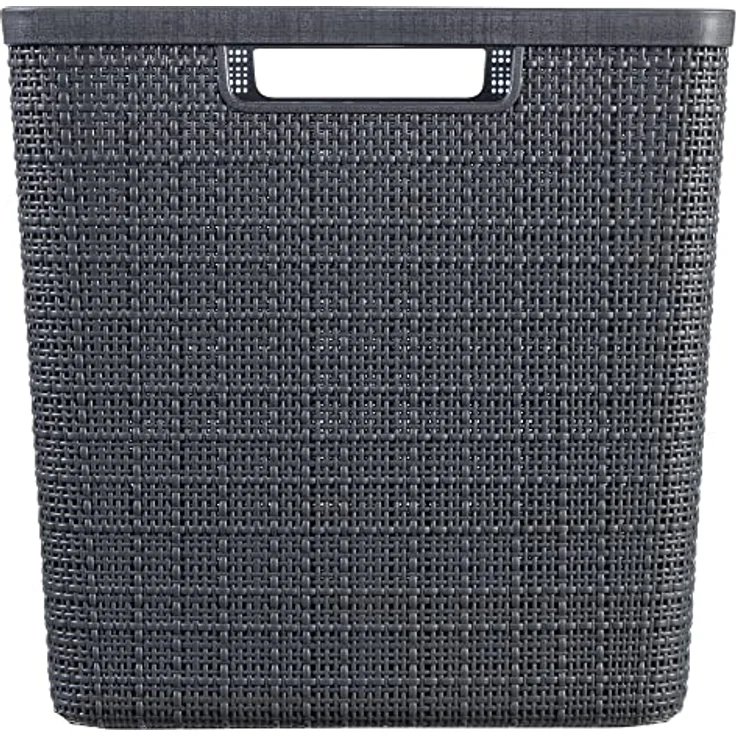 Keter Curver Jutekorb, quadratisch, aus 100 % recyceltem Kunststoff, dunkelgrau, L: 17 l – Bild 3