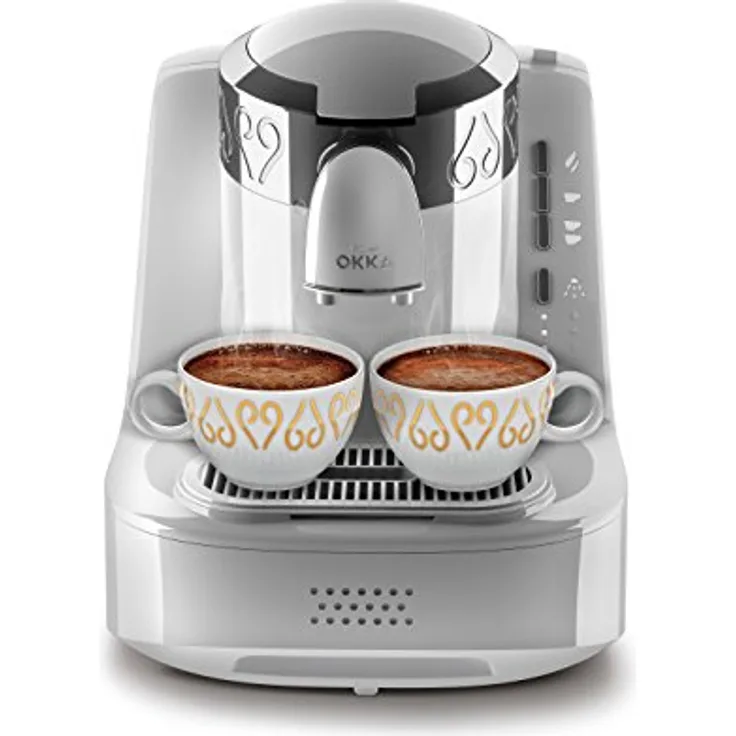 Arzum Okka Kaffemaschine Hochwertige Moderne Turkische Mokka Maschine OK002w weiß, Farbe: weiß chrom, Edelstahl