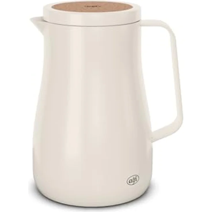 alfi STUDIO TEA Isolierkanne 0,7L, doppelwandige Edelstahl-Thermoskanne in Weiß, hält 12 Stunden warm und 24 Stunden kalt, Drehverschluss, BPA-frei – Bild 1