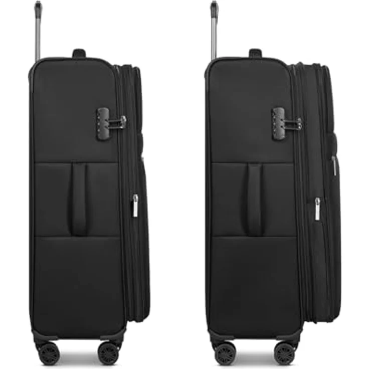 BUGATTI Valencia Soft XL Trolley, 89 Liter, erweiterbar, 46.5 x 28.5 x 75 cm, aus hochwertigem Polyester, Doppelrollen, leichtgewichtig – Bild 3