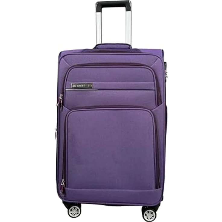 MY TRAVEL BAG Stoff Reisekoffer Trolley mit Zwillingsrollen, erweiterbar, lila, Großer Koffer (75cm) – Bild 2