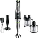 Braun MQ 9187XLI Stabmixer, 1200W, mit Active PowerDrive, inkl. Pürierstab, XL Foodprozessor Gemüsestampfer, Zerkleinerer & Schneebesen, schwarz, edelstahl