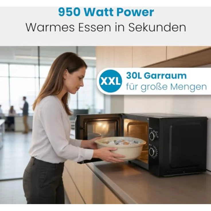 ProfiCook® Mikrowelle PC MW 1354, 30 L XXL-Garraum, 950W Leistung, großer 31,5 cm Drehteller, 5 Leistungsstufen – Bild 2