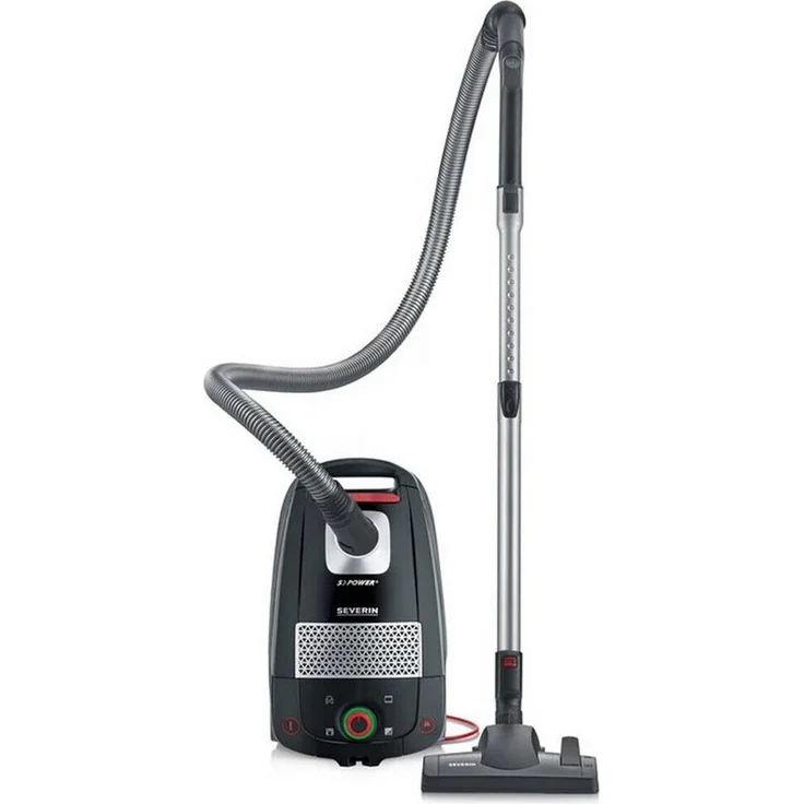 Severin Bodenstaubsauger BC 7964 S'Power Kompakt, 850 W, Leiser Staubsauger mit XL-Parkettdüse, schwarz – Bild 1