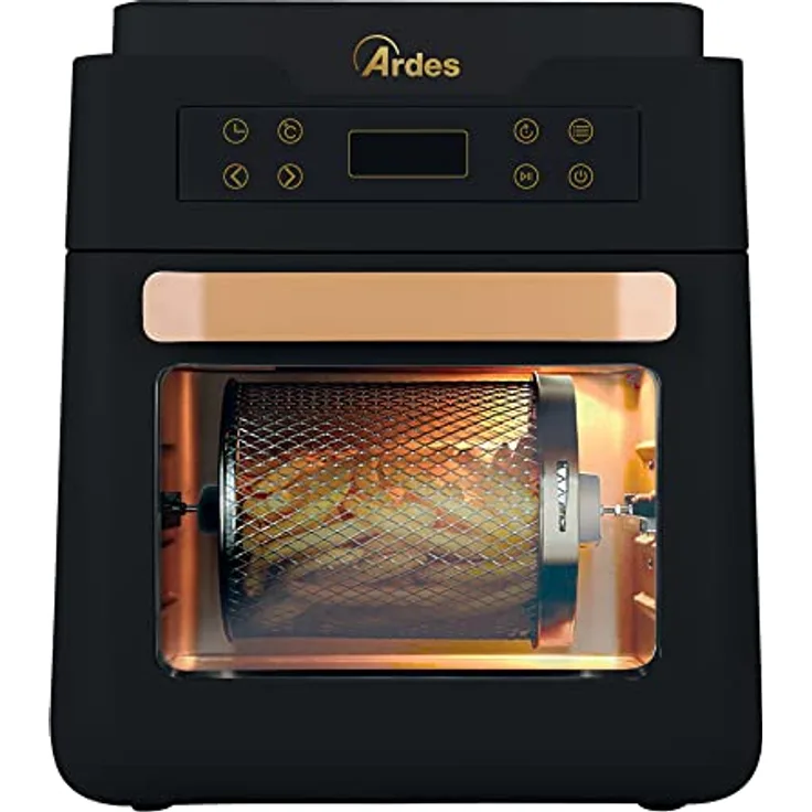 ARDES - Heißluftfritteuse und Hybrid-Kleinbackofen 12 Liter Air Fryer mit Automatikprogrammen und Zubehör zum Frittieren und Garen ohne Öl Höchsttemperatur 200 °C Modell Eldorada XXL AR1K3000