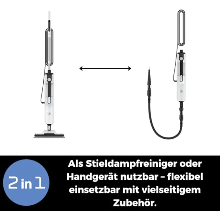 Fakir Duo Steam 2-in-1 Dampfreiniger mit 380 ml Wassertank, Weiss – Bild 7