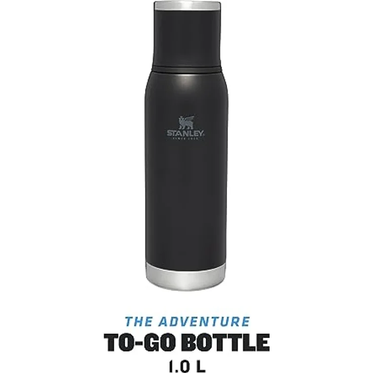 Stanley Adventure To-Go Thermosflasche 1.0L - 25 Stunden Heiß - 27 Stunden Kalt - Auslaufsicher - Isolierter Deckel - Doppelwandige Vakuumisolierung - BPA-Frei - Black – Bild 2