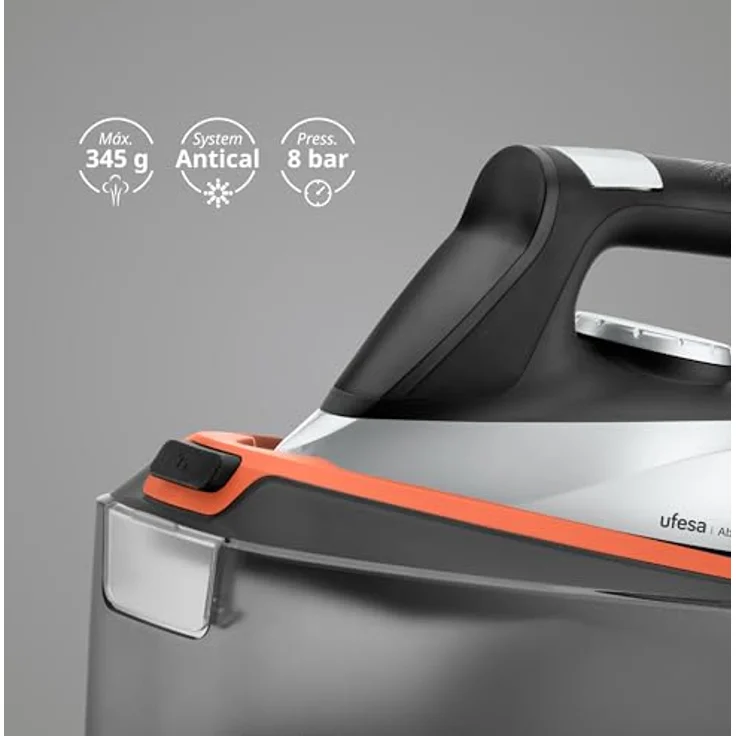 Ufesa Absolute Steam Luxe Dampfbügelstation, 2400 W, 8 Bar Druck, 330 g Dampfstoß, 1,2 L Wassertank mit Keramiksohle und Anti-Kalk-System – Bild 2