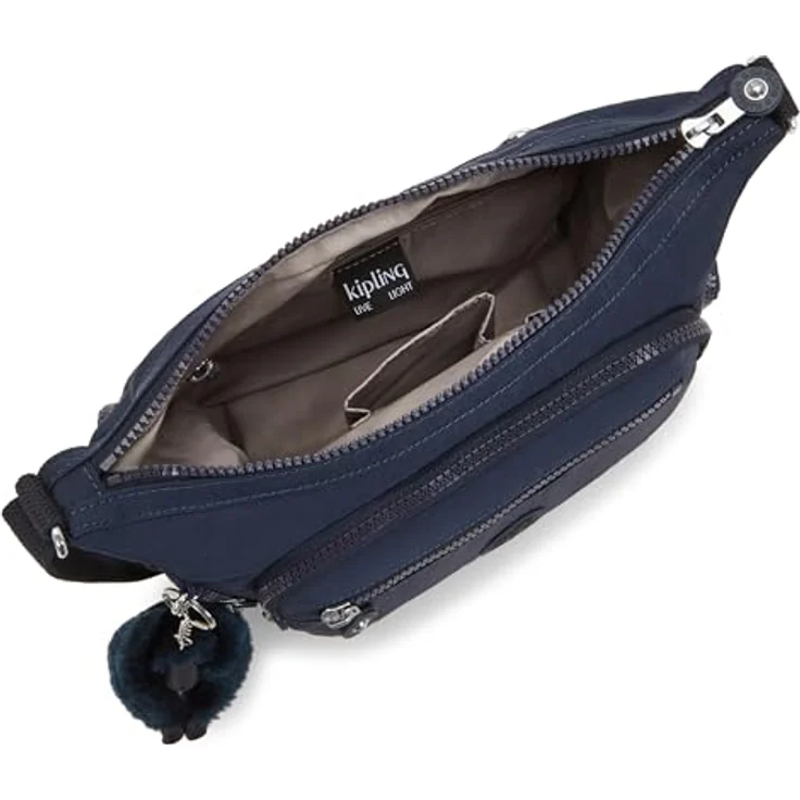 KIPLING Umhängetasche Basic Eyes Wide Open, Blau, mit vielen Zippertaschen – Bild 4