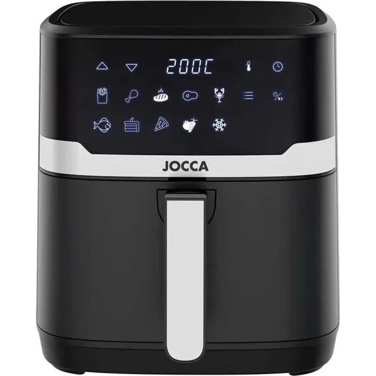 JOCCA 2718, Ölfreie Fritteuse mit 6,5 l Fassungsvermögen, 1700 Watt, Digital-Touch-Steuerung, Antihaftbeschichtung, Überhitzungsschutz