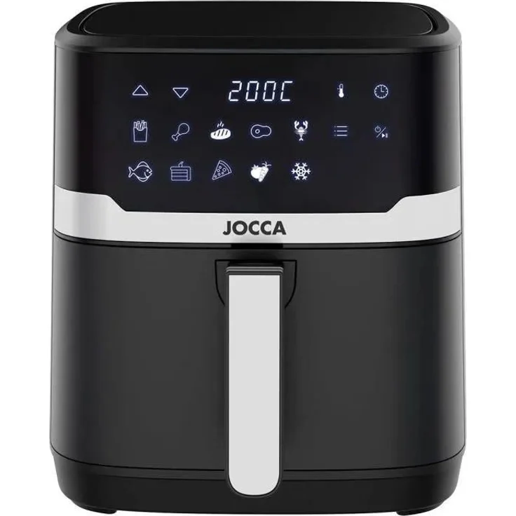 JOCCA 2718, Ölfreie Fritteuse mit 6,5 l Fassungsvermögen, 1700 Watt, Digital-Touch-Steuerung, Antihaftbeschichtung, Überhitzungsschutz