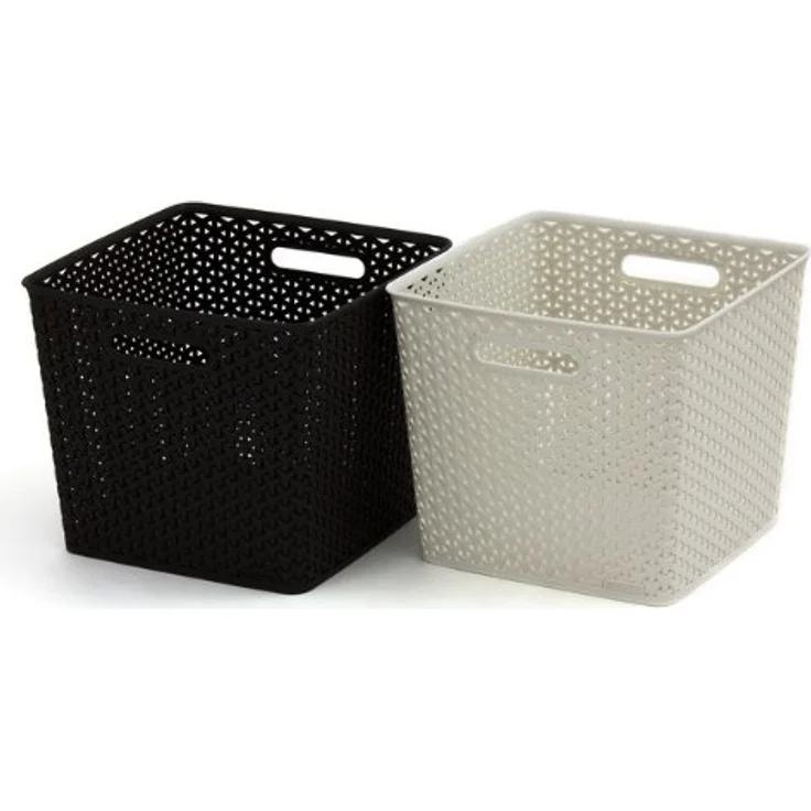 Curver My Style XL Dekorativer Korb, 25 L, Polypropylen, Creme, 32.5 x 32.5 x 28.0 cm – Bild 3