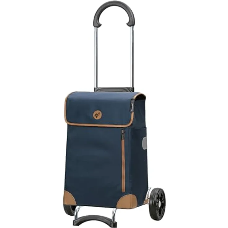 Andersen Einkaufstrolley Scala Shopper Weda blau 36 L Handwagen, langlebig, Tasche abnehmbar, klappbar, leichtgängig, leise Räder