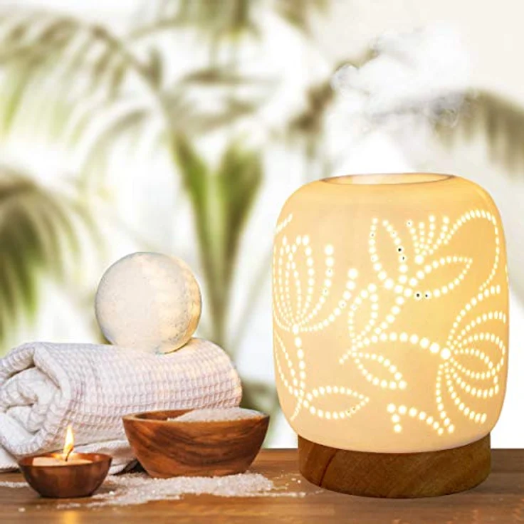 ONVAYA® Duftlampe | Elektrisch | Farbe: Creme weiß | Aroma Diffuser | Aromalampe | Duftstövchen | Modernes Duftlicht | Modell Katja – Bild 7