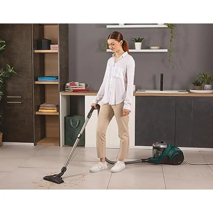 Hoover H-POWER 300 HP330ALG 011 Bodenstaubsauger, beutellos 850 Watt, Allergy Plus, silber-grün – Bild 2
