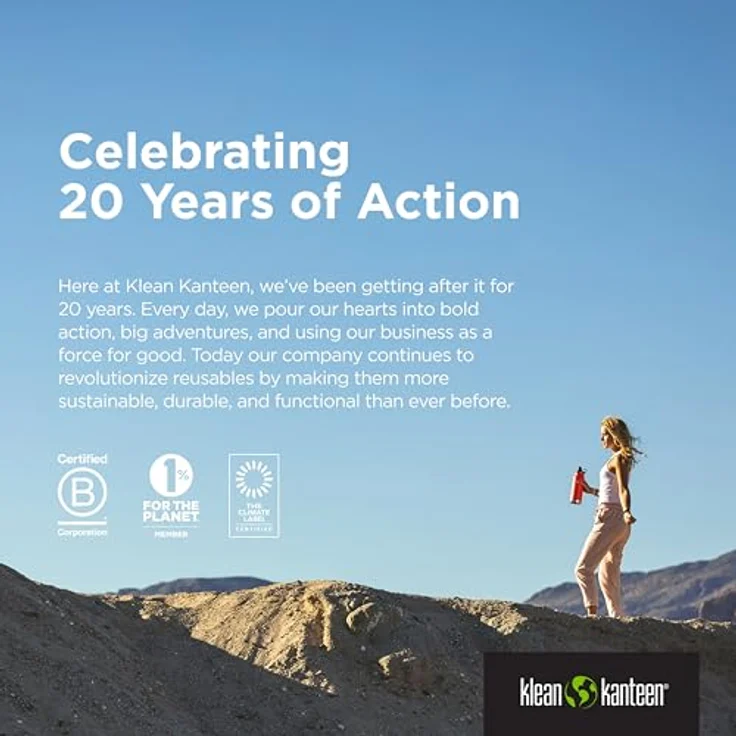 Klean Kanteen Classic Trinkflasche 536ml aus Edelstahl mit Flip Sport Cap, hellblau Clear Sky, auslaufsicher und spülmaschinengeeignet – Bild 7