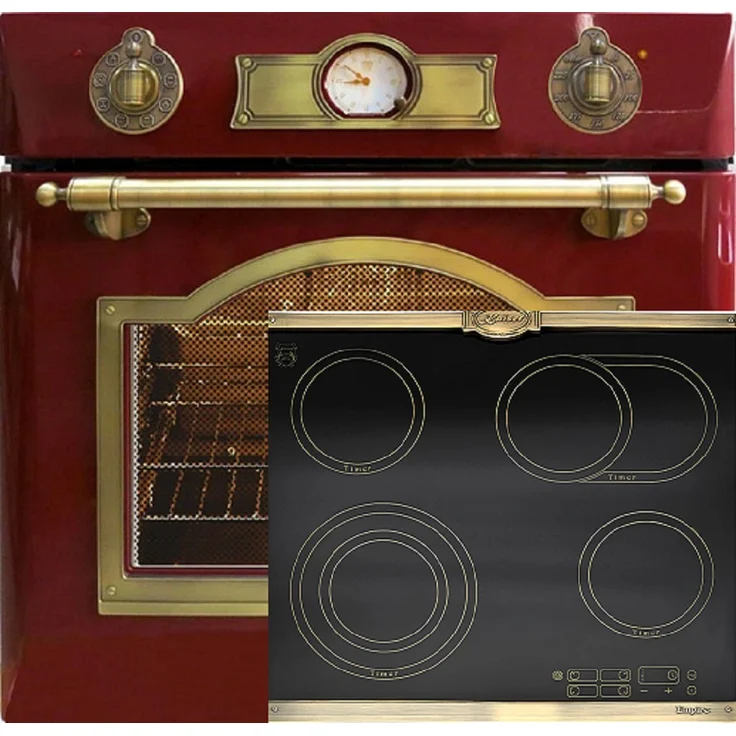 Kaiser Herd Set Empire EH 6355 RotEm, Elektro Einbau Backofen 60 cm mit 67L und KCT 6185 Em, High Light Glaskeramik Kochfeld 60 cm