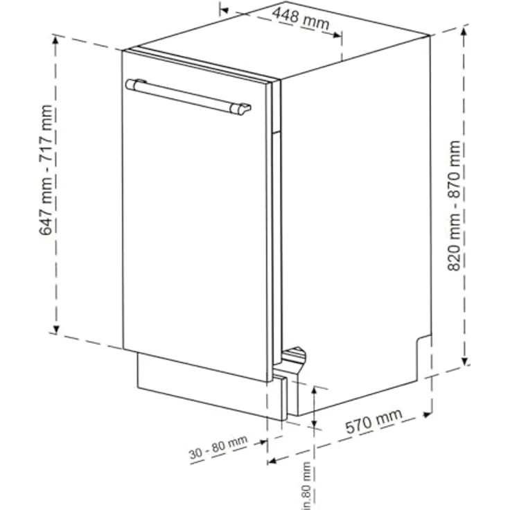 Oranier GSV545, Vollintegrierbarer Einbaugeschirrspüler, 45 cm für 10 Maßgedecke, mit 6 Spülprogrammen und Edelstahl-Innenbehälter – Bild 9