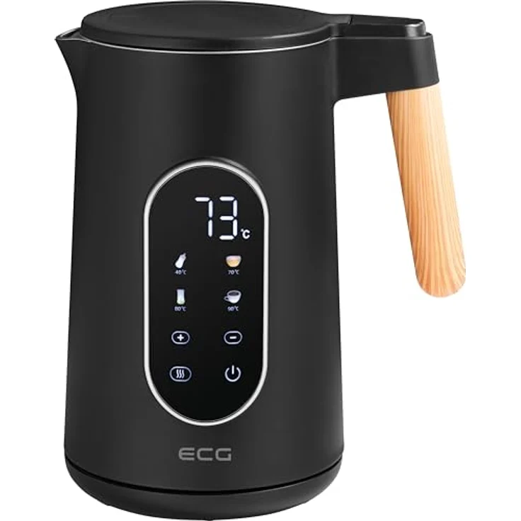 ECG RK 1799 Smart Black Wasserkocher, Touchscreen, präzise Temperaturregelung, 1,7 Liter Volumen, 1850-2200 W – Bild 1