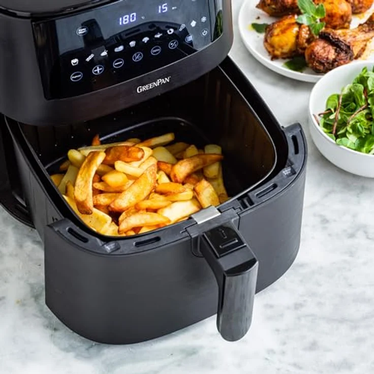 GREENPAN Heißluftfritteuse Bistro XL, 7,2L Volumen, Digitales LED-Display, Schwarz – Bild 6