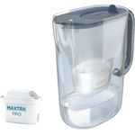 Brita Style Essential, Tischwasserfilter mit moderner LED-Wechselanzeige, 2,4 L, steinblau