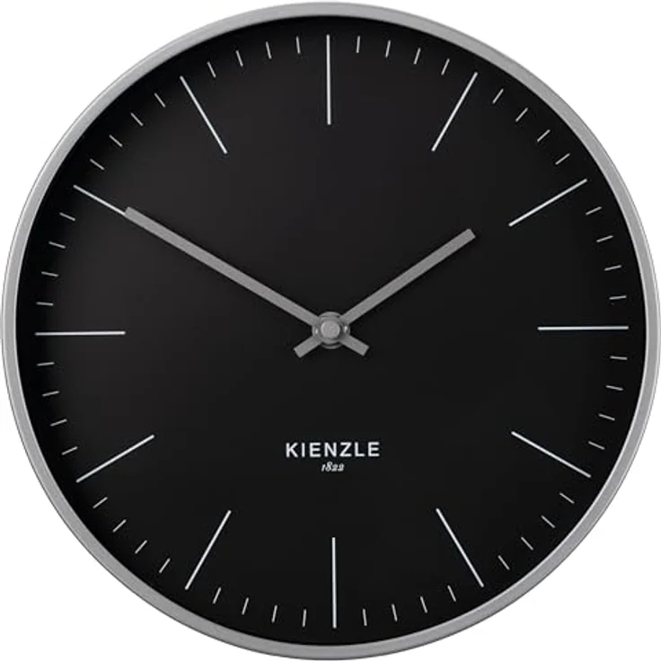 Kienzle Funkwanduhr Modern, Wanduhren im minimalistischen Design, Anthrazit, Ø 25 cm, geräuschlos, automatisches DCF-Signal – Bild 3