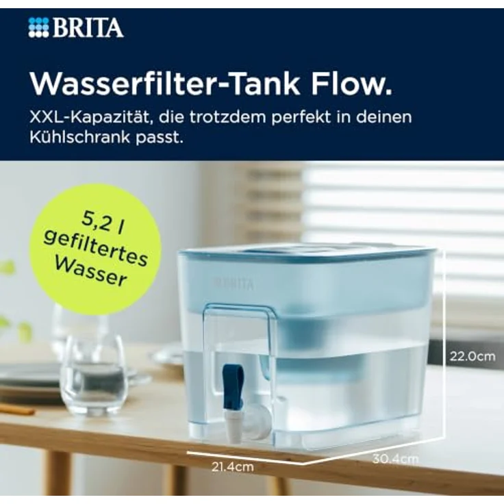 BRITA Wasserfilter-XXL-Tank MAXTRA Flow, transparent inklusive 4x Pure Performance Kartuschen – Bild 2