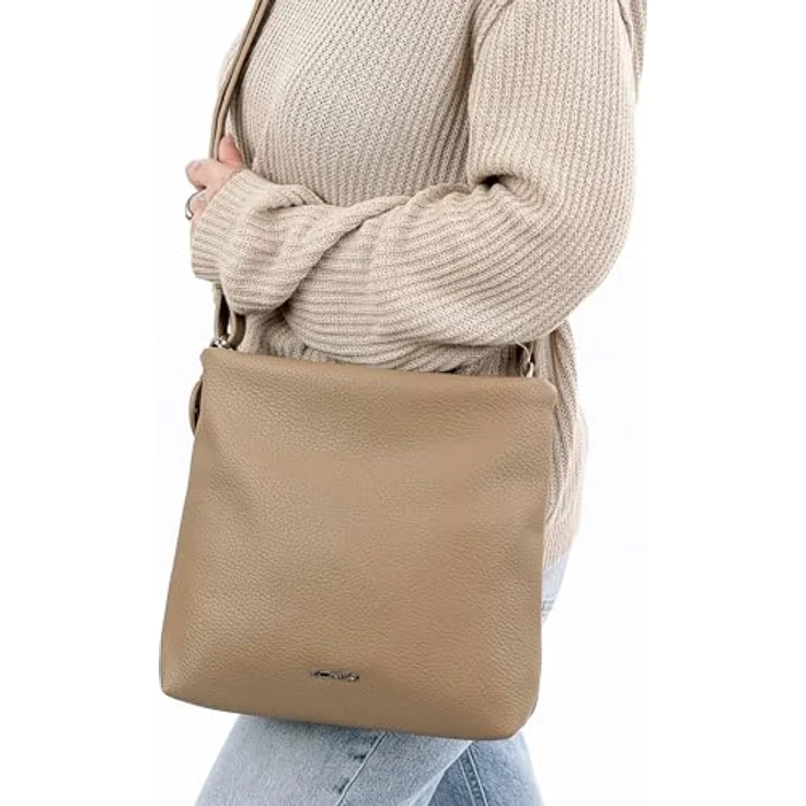 EMILY & NOAH E&N Enie Umhängetasche, Echtleder-Optik mit Reißverschluss, zweifarbig, Damenhandtasche – Bild 4