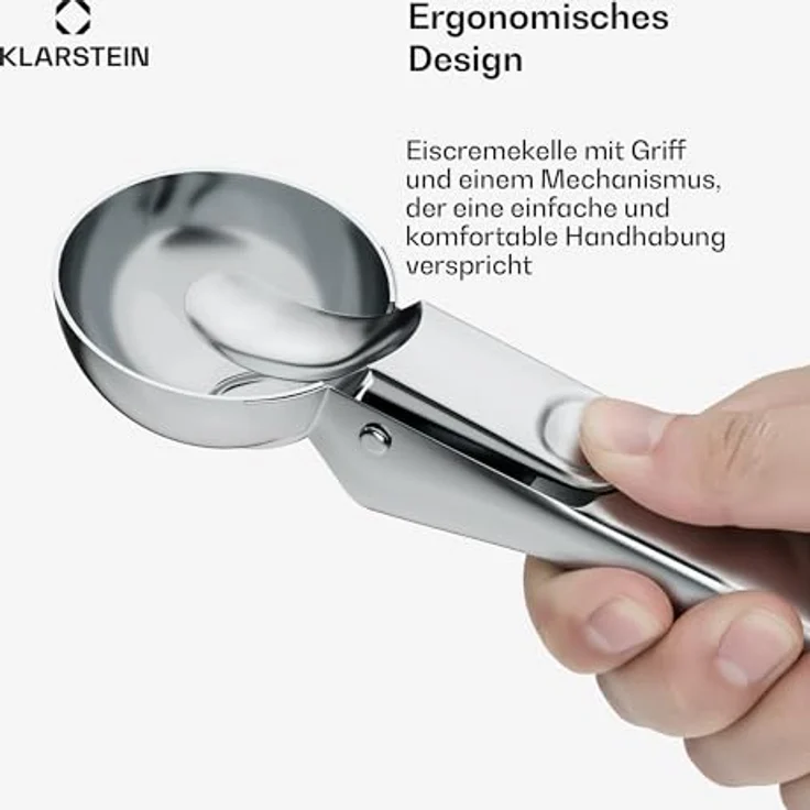 Klarstein FrostFusion Eisportionierer aus Edelstahl, ergonomisch, spülmaschinenfest, kratzfest, rostfrei, 18,3 cm – Bild 2