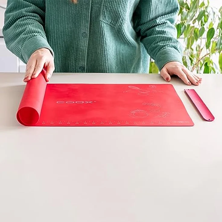 coox Coox Backmatte, Antihaft, rutschfest, hygienisch, ofenfest bis 230 °C, mit cm-Skala – Bild 2
