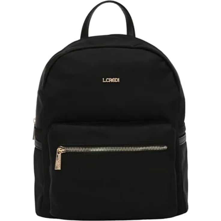 L.Credi Alena City Rucksack, 36 cm, schwarz, 100% Kunstleder, 29 x 15 x 36 cm