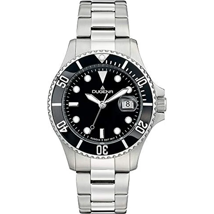 Dugena Herren-Armbanduhr 4460775 Diver, Quarz, schwarzes Zifferblatt, Indexe, Edelstahlgehäuse, gehärtetes Mineralglas, 30 bar – Bild 1