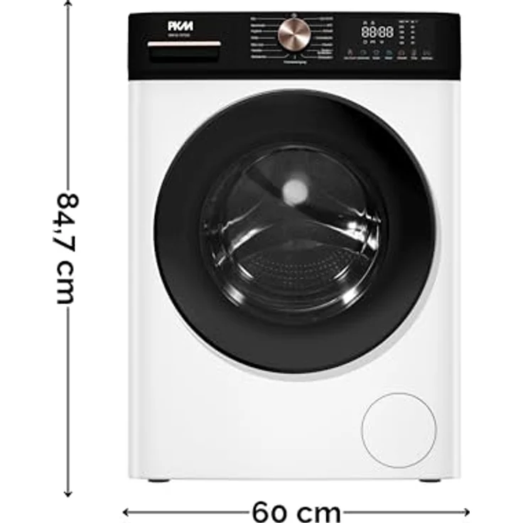 PKM WA10-15TCA Waschvollautomat 1400 UpM, Energieeffizienzklasse A, 10 kg Fassungsvermögen, weiß/schwarz – Bild 3