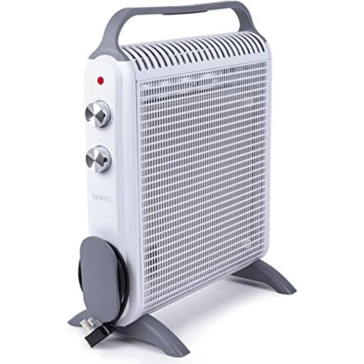 Duronic HV180 Elektroheizkörper 1800W Mica-Wärmewellen | Heizen in 1 Min auf | Energiesparende Heizung mit Thermostat | Tragegriff und Überhitzungsschutz | Ideal für Büro Zuhause Schlafzimmer