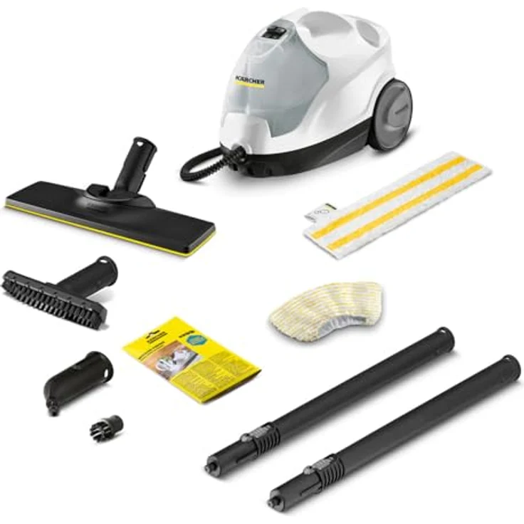 Kärcher Dampfreiniger SC 4 EasyFix, Dampfdruck: 3,5 bar, Aufheizzeit: 4 min., Leistung: 2.000 W, Flächenleistung: 100 m², 2-Tank-System: 0,5 l + 0,8 l, mit Bodenreinigungsset EasyFix, Düsen und Bezüge – Bild 1