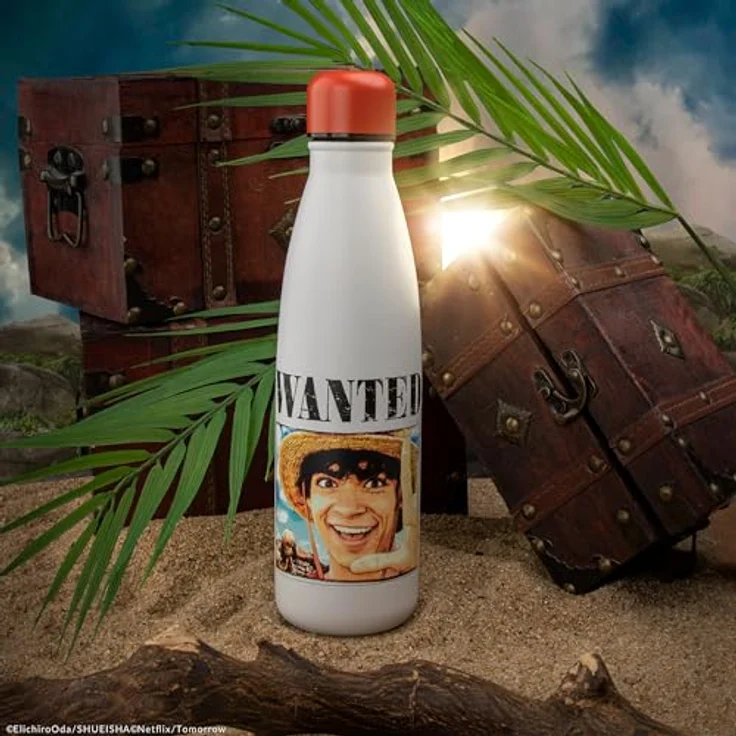 Cinereplicas One Piece - Wanted Luffy Isolierte Wasserflasche - 500ml - Offizielle Lizenz, hält heißes Wasser kochend heiß und kaltes Wasser eiskalt – Bild 4