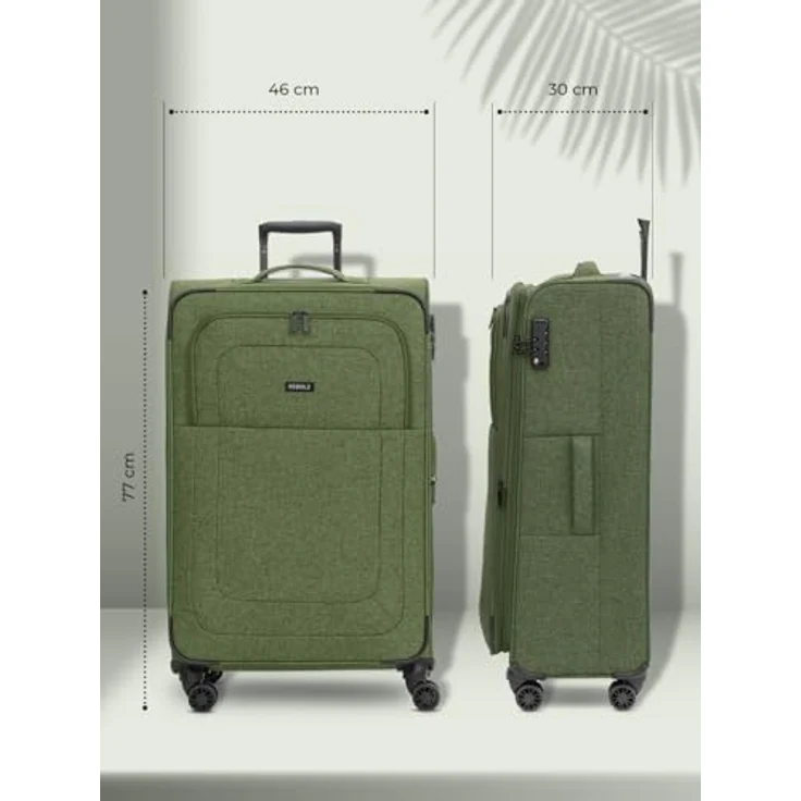REDOLZ Weichschalen Koffer für Damen & Herren | Leichter Trolley 77 cm mit 4 Doppelrollen & TSA-Schloss | mit Dehnfalte erweiterbar (Essentials 12) – Bild 2