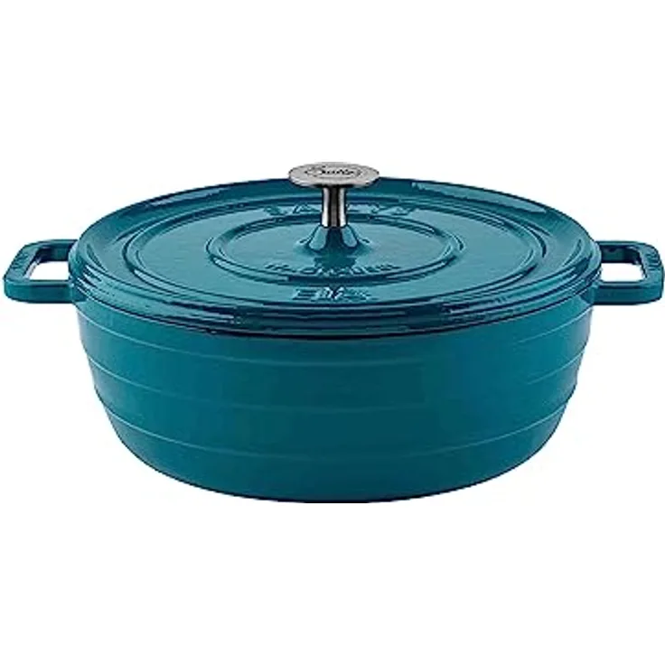 Sallys 'Ela' Deluxe Gusseisentopf - Robustes Kochjuwel für Perfektes Garen (Petrol)