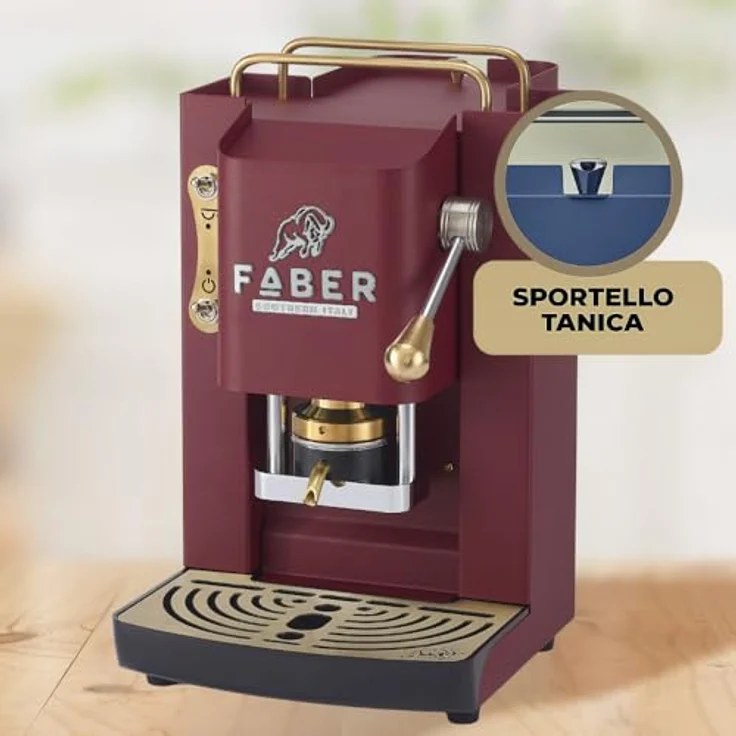 Faber Coffee Machines Faber Pro Deluxe 3.0 Kaffeepadmaschine, Messing-Details, kompatibel mit 44 mm ESE-Pads, Hygienischer Wassertank aus Glas – Bild 6