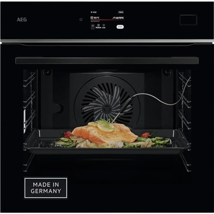 AEG TB8SB72WAB Wifi Einbau-Dampfbackofen, Multidampfgarer der Serie 8 mit Touch-Swipe-Display, Schritt für Schritt assistiertem Kochen, 100% Auto-Dampf, App-Rezepte, Made in Germany – Bild 1