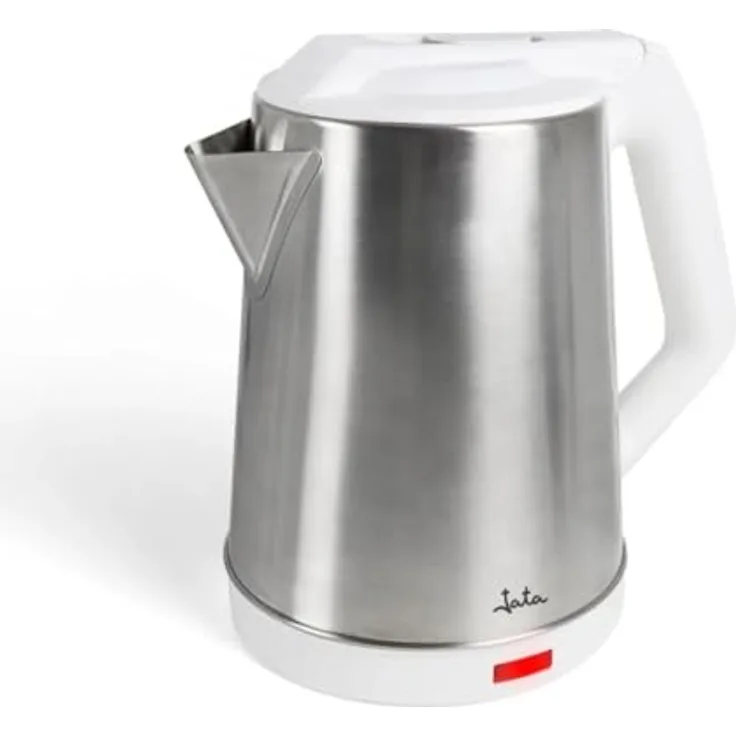 JATA JEHA1723, Elektrischer Wasserkocher mit 2 L Fassungsvermögen, 1500 W, Edelstahl, kabelloser Krug, Klappdeckel und Wasserstandsanzeige