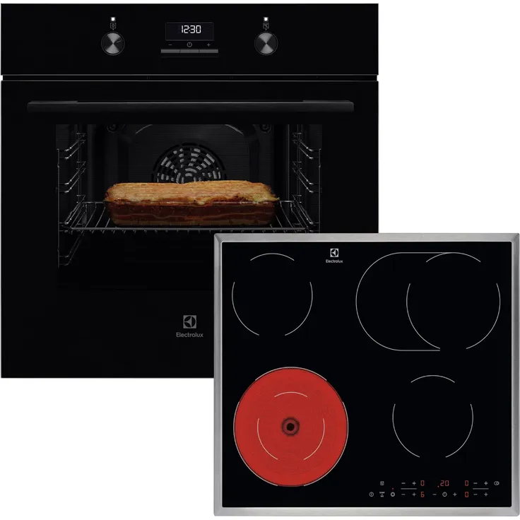 Electrolux KOFGH40BK Einbaubackofen, Schwarz mit Multilevel-Garen und AquaClean-Reinigungssystem