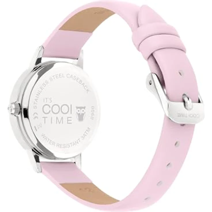 Cool Time Mädchenuhr mit Schmetterlings-Motiv, Metallgehäuse Ø 28 mm, kratzunempfindliches Mineralglas, Kunstlederarmband – Bild 2